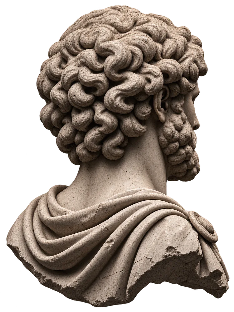 Мраморная голова со спины